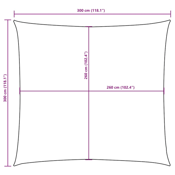 vidaXL Solsegel oxfordtyg fyrkantigt 3x3 m beige Beige