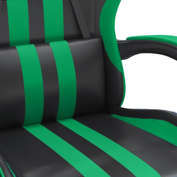 vidaXL Snurrbar gamingstol svart och grön konstläder Grön