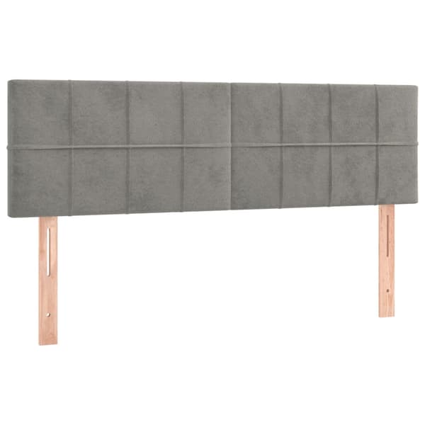 vidaXL Ramsäng med madrass & LED ljusgrå 140x200 cm sammet Grå
