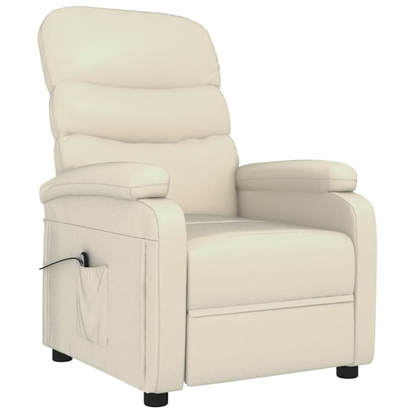 vidaXL Elektrisk reclinerfåtölj gräddvit konstläder Creme