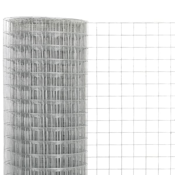 vidaXL Hönsnät galvaniserat stål 25x1,5 m silver Silver