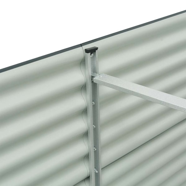 vidaXL Odlingslåda upphöjd galvaniserat stål 240x80x81 cm grå grå