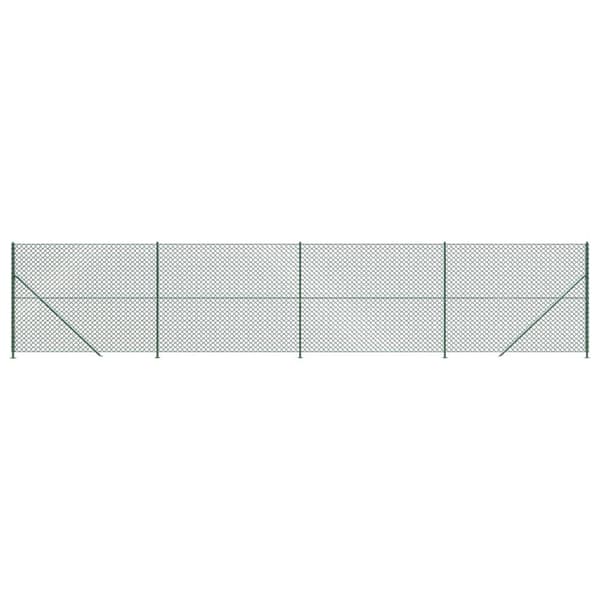 vidaXL Gunnebostängsel med stolpsko grön 2x10 m Grön