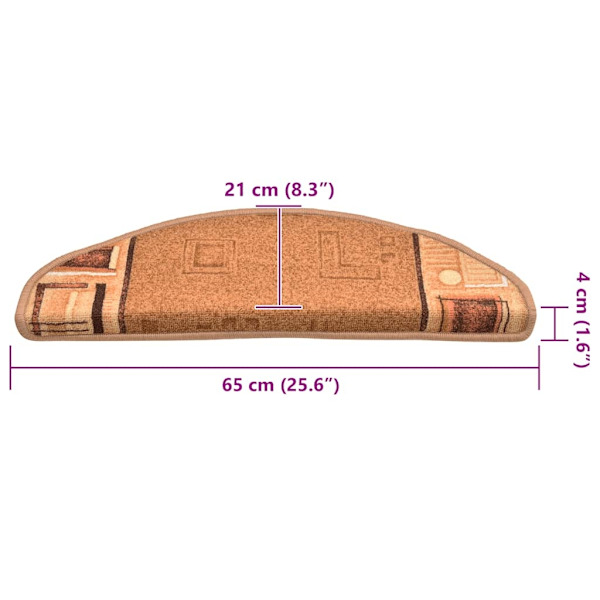 vidaXL Trappstegsmattor självhäftande 5 st 65x21x4 cm beige Beige