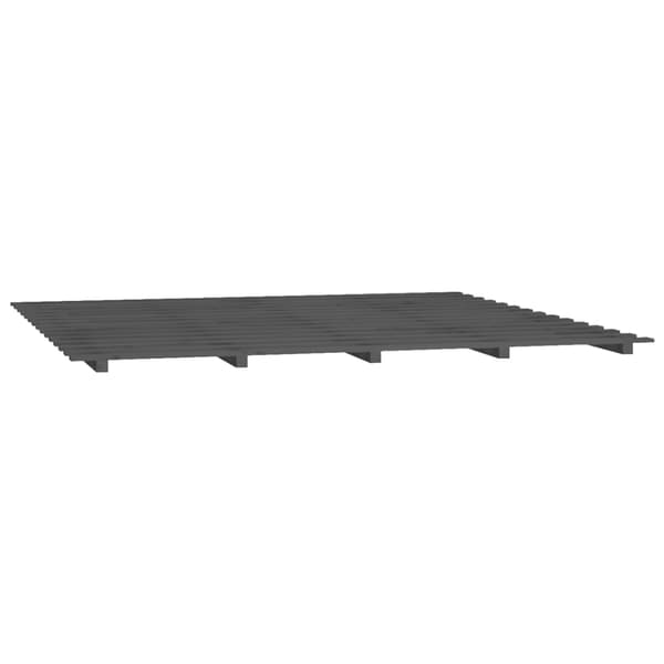 vidaXL Sängram grå 200x200 cm massiv furu Grå