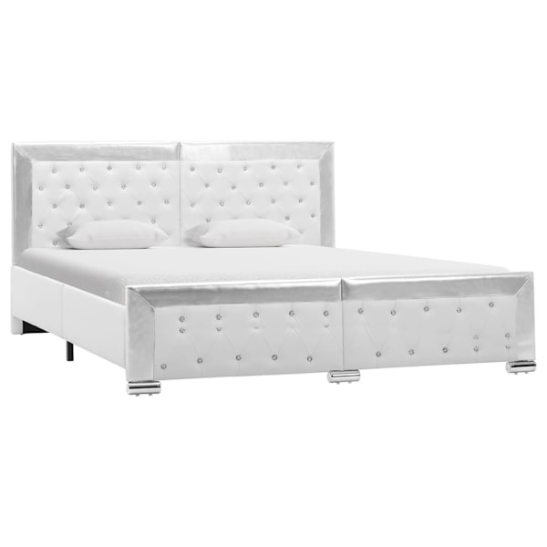 vidaXL Sängram vit konstläder 160x200 cm Vit