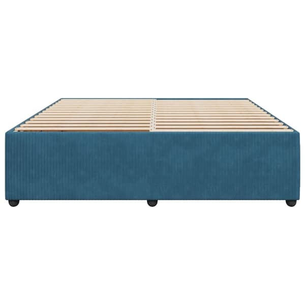 vidaXL Sängram blå 200x200 cm sammet Blå