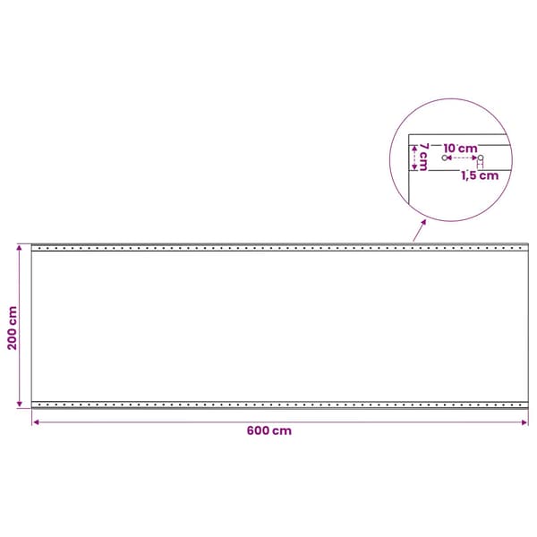 vidaXL Leno presenning 260 g/m² 2x6 m vit Vit