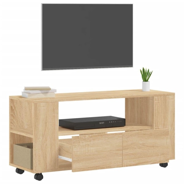 vidaXL Tv-bänk sonoma-ek 102x34,5x43 cm konstruerat trä Brun