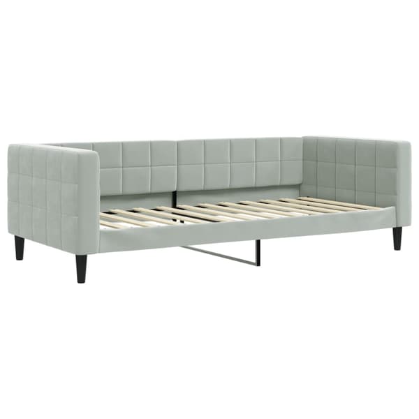 vidaXL Dagbädd med madrasser utdragbar ljusgrå 90x200 cm sammet Grå
