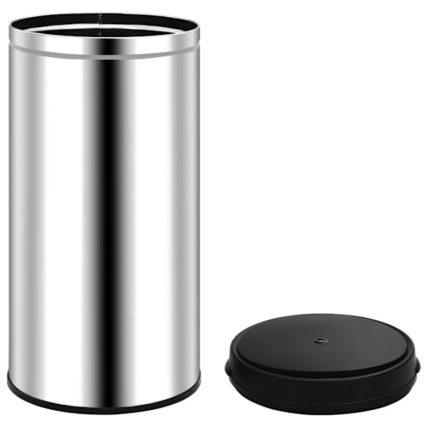 vidaXL Soptunna med automatisk sensor 70 L rostfritt stål Silver