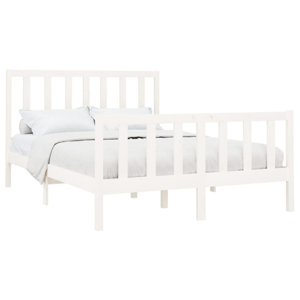 vidaXL Sängram vit massiv furu 120x200 cm enkelsäng Vit