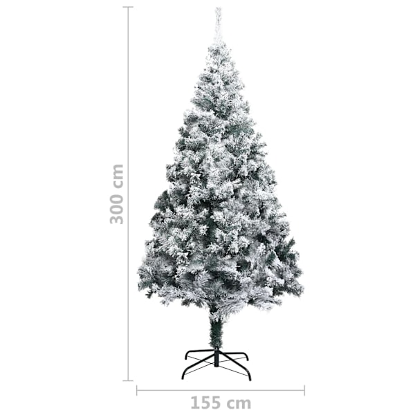 vidaXL Plastgran med snö grön 300 cm PVC Grön