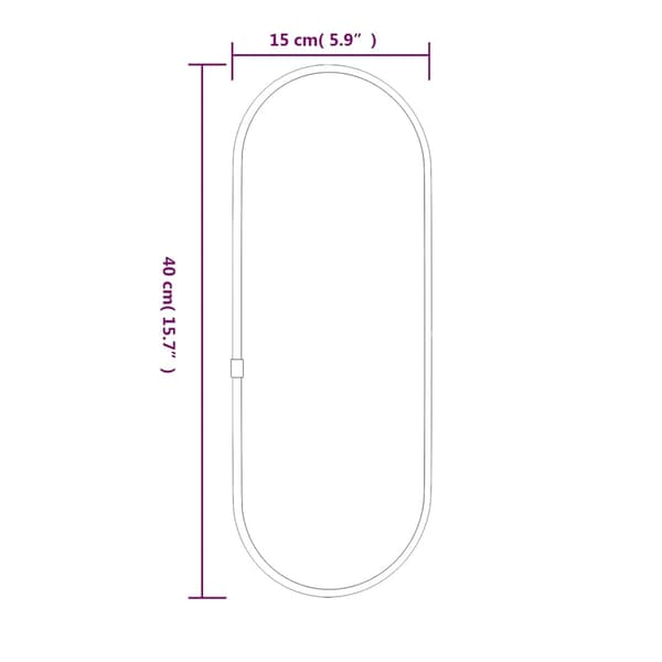 vidaXL Väggspegel silver 40x15 cm oval Silver