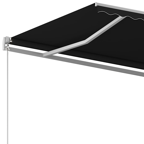 vidaXL Markis med stolpar automatisk infällbar 4,5x3,5 m antracit Antracit