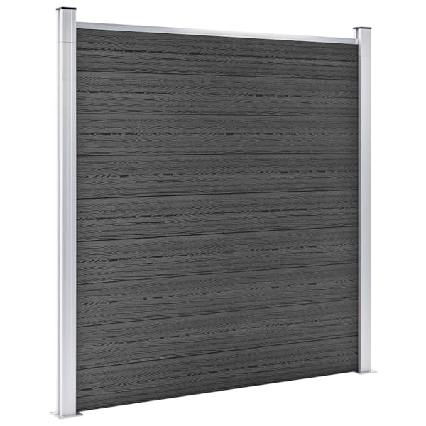 vidaXL Staketpaneler WPC 1737x186 cm svart Svart