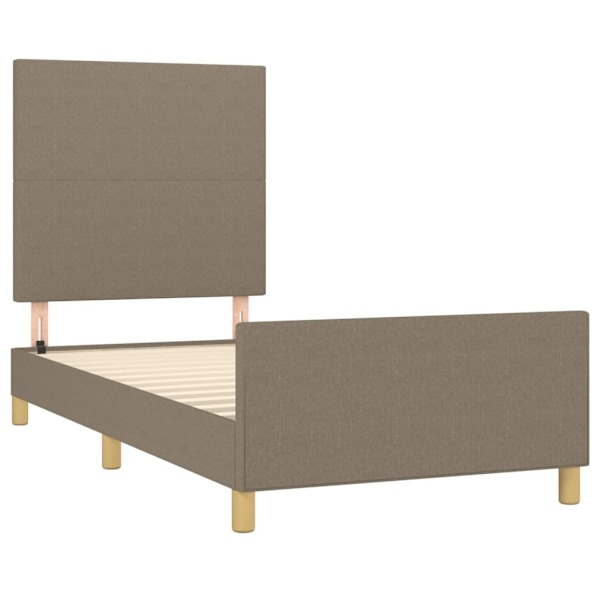 vidaXL Sängram utan madrass Taupe 90x190 cm tyg Taupe