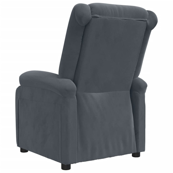 vidaXL Reclinerfåtölj mörkgrå sammet Grå