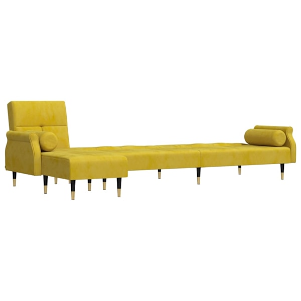 vidaXL L-formad bäddsoffa gul 271x140x70 cm sammet Gul