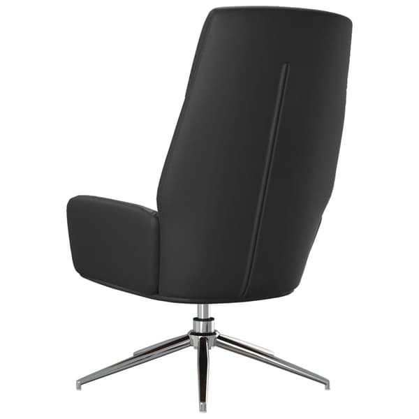 vidaXL Fåtölj svart äkta läder art