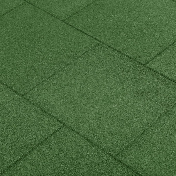 vidaXL Fallskyddsmattor 24 st gummi 50x50x3 cm grön Grön