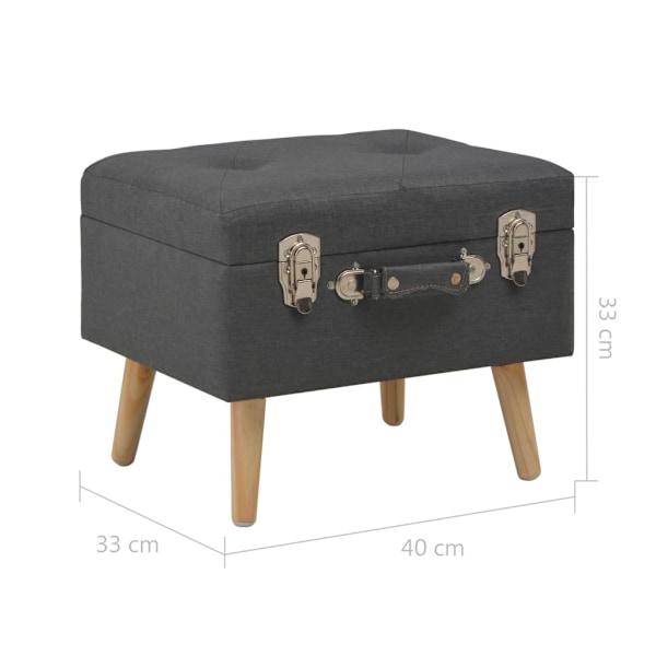 vidaXL Förvaringspall 40 cm mörkgrå tyg grå