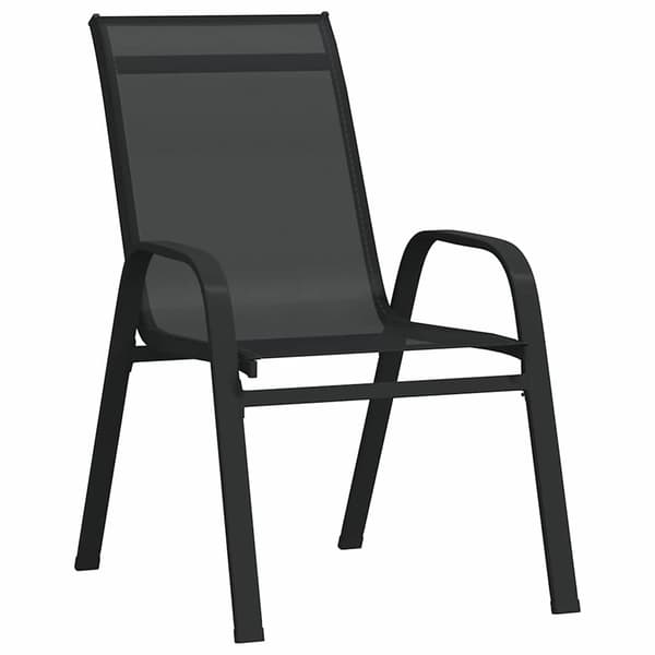 vidaXL Trädgårdsmöbelset 7 st Svart Pulverlackerad stål art
