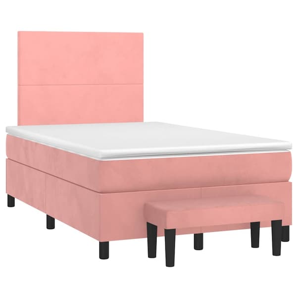 vidaXL Ramsäng med madrass rosa 120x190 cm sammet Rosa
