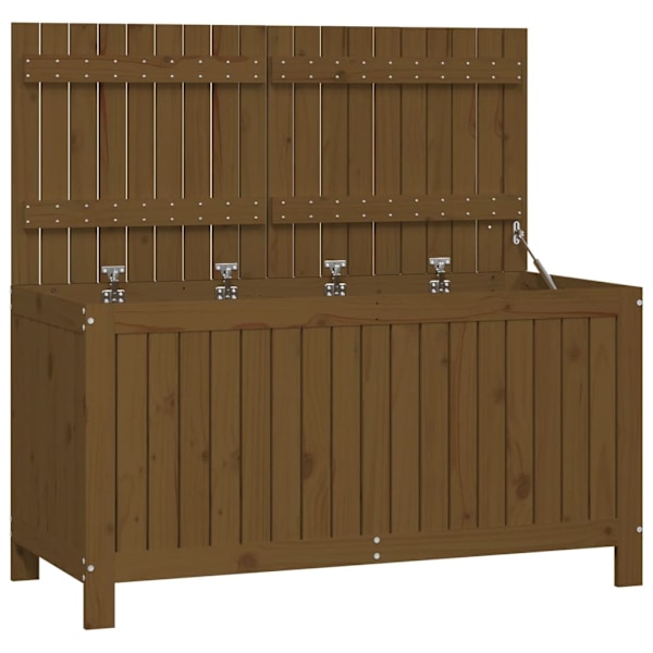 vidaXL Förvaringslåda honungsbrun 121x55x64 cm massiv furu Brun