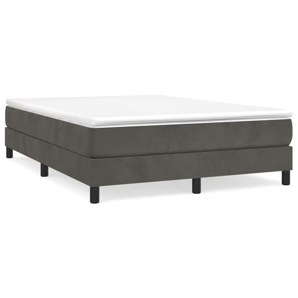 vidaXL Ramsäng med madrass mörkgrå 140x200 cm sammet Grå