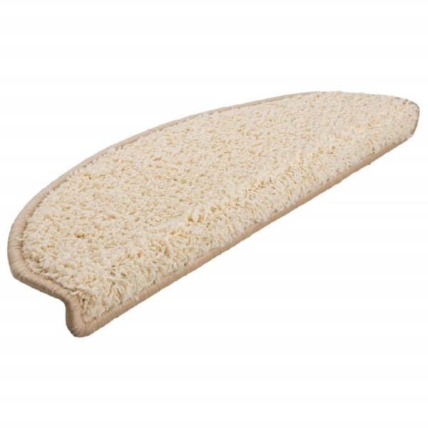 vidaXL Trappstegsmattor 10 st 65x21x4 cm gräddvit Kräm