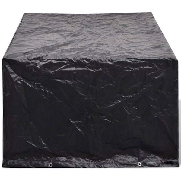 vidaXL Överdrag för trädgårdsmöbler 2 st 8 öljetter 180x140cm Svart