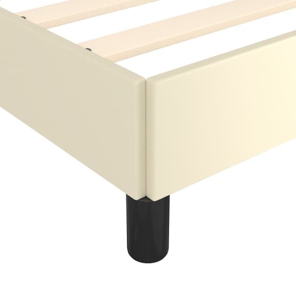 vidaXL Sängram gräddvit 140x190 cm konstläder Kräm