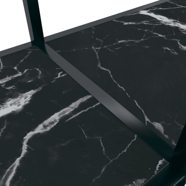 vidaXL Konsolbord svart 160x35x75,5 cm härdat glas Svart