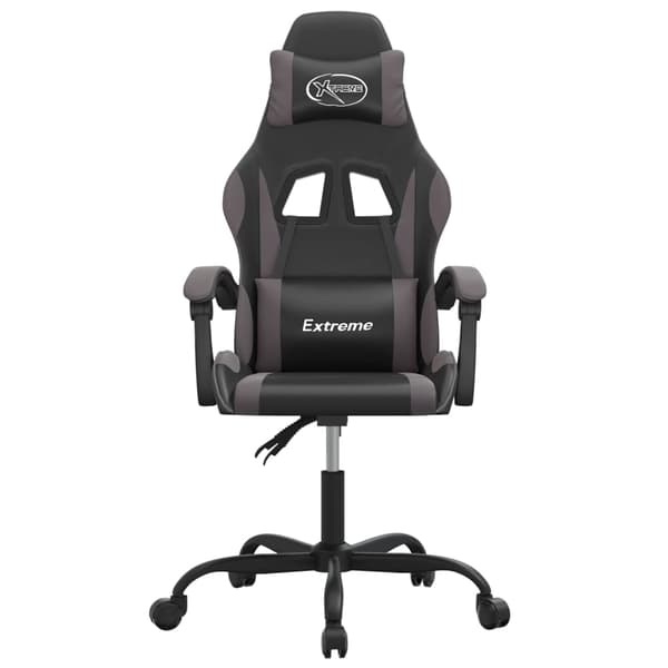 vidaXL Gamingstol svart och grå konstläder Grå