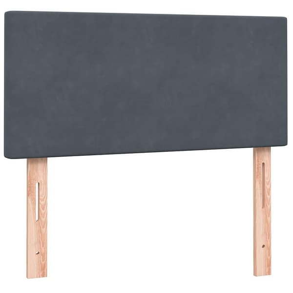 vidaXL Resårsäng med madrass mörkgrå 90x220 cm sammet Grå
