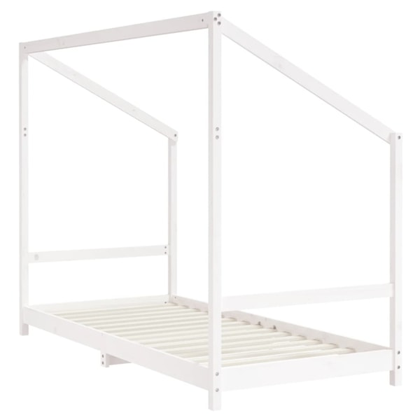 vidaXL Sängram för barnsäng vit 90x200 cm massiv furu Vit