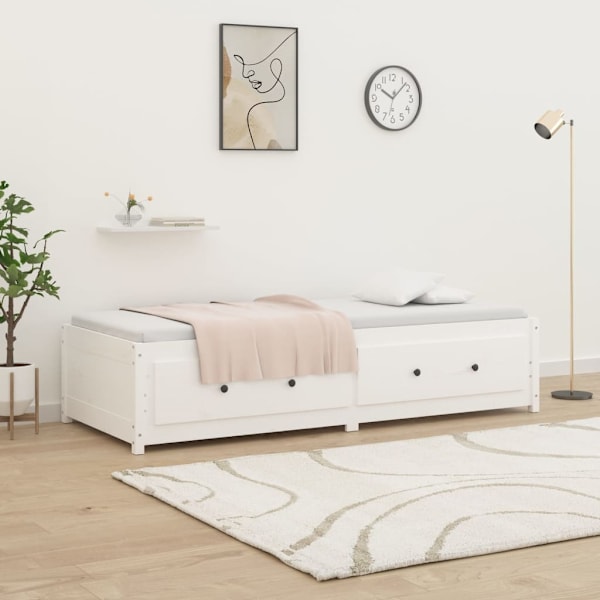 vidaXL Dagbädd utan madrass vit 90x200 cm massiv furu Vit