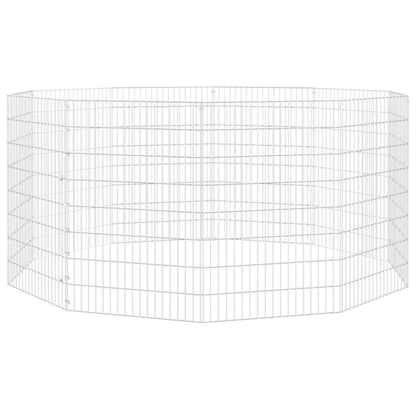 vidaXL Husdjursbur 10-panel 54x80 cm galvaniserat järn Silver