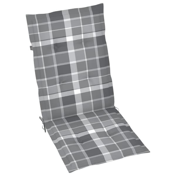 vidaXL Stolsdynor 2 st grårutig 120x50x3 cm tyg multifärg