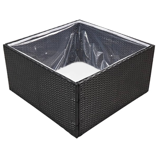 vidaXL Odlingslåda svart 80x80x40 cm konstrotting Svart