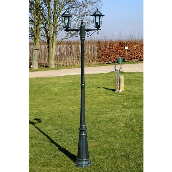 vidaXL Utebelysning Preston 2-armad 215 cm Grön