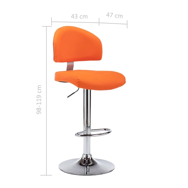 vidaXL Barstolar 2 st orange konstläder Orange