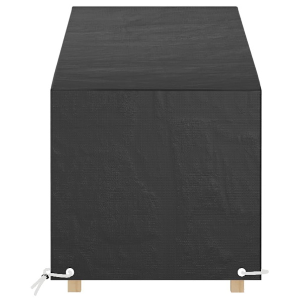 vidaXL Överdrag för solsäng 12 öljetter 205x75x40/70 cm polyeten Svart