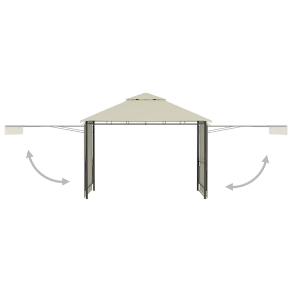 vidaXL Paviljong med förlängda tak 3x3x2,75 m gräddvit 180 g/m² Creme