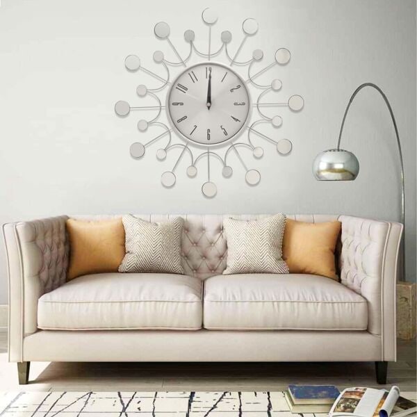 vidaXL Väggklocka silver 40 cm metall Silver