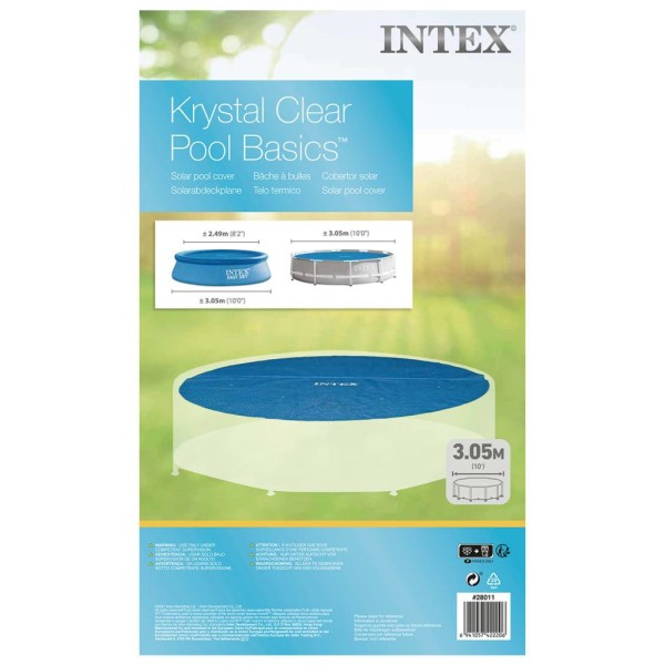 INTEX Poolöverdrag solenergi blå 290 cm polyeten Blå