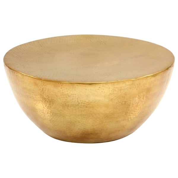 vidaXL Soffbord hamrad aluminium 70x30 cm mässing Guld