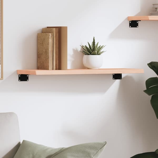 vidaXL Hyllplan 60x20x2 cm obehandlad massiv ek Brun