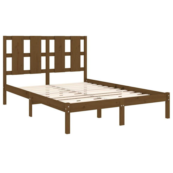 vidaXL Sängram honungsbrun massiv furu 120x200 cm Brun